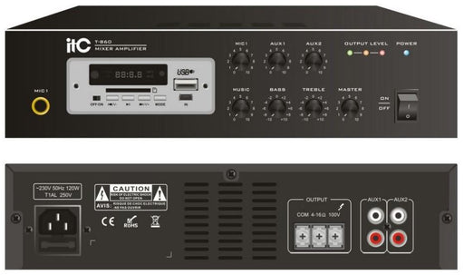 60 watt Mixer Public Address Amplifier w Bluetooth